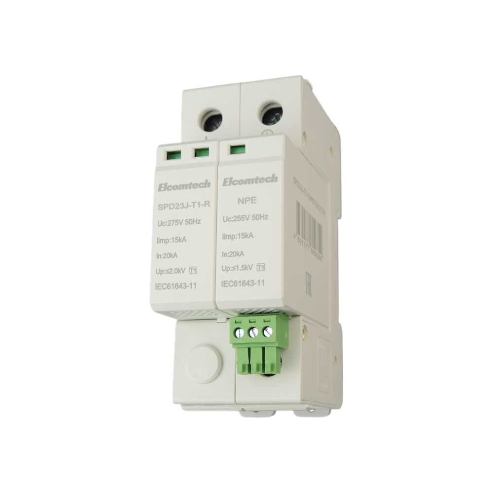Изображение товара Устройство защиты импульсных перенапряжений ELCOMTECH SPD23J-T1-1NPE15AC275R