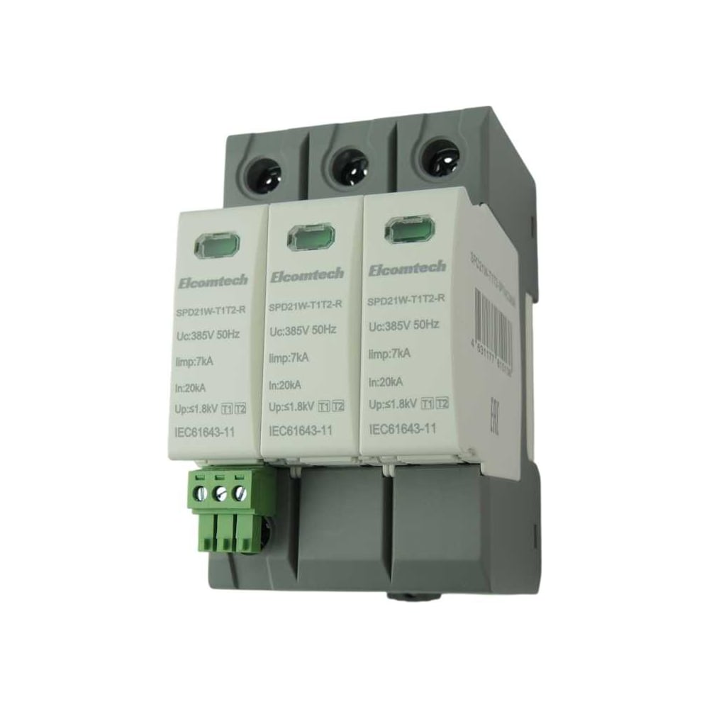 Изображение товара Устройство защиты импульсных перенапряжений ELCOMTECH T1T2 3P 50kA 385V