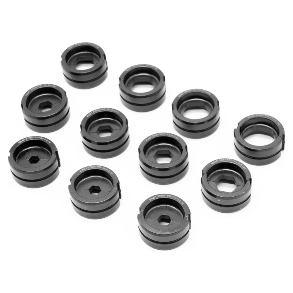 Изображение товара Базовый набор матриц ЮМП ЭЛЕКТРО 16-300 мм2, для прессов 60кН, 11 шт., шестигранник elc6TZset Изображение товара Базовый набор матриц ЮМП ЭЛЕКТРО 16-300 мм2, для прессов 60кН, 11 шт., шестигранник elc6TZset