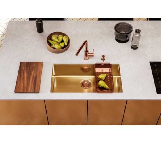 Изображение товара Мойка ALVEUS QUADRIX 60 MONARCH BRONZE 740x400x200 в компл. с выпуском без сифона 1153742