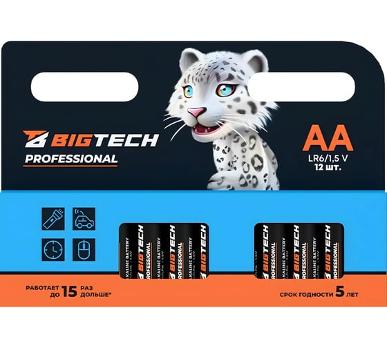 Изображение товара Батарейка BigTech Professional АA/LR6 упаковка/12шт 1988422