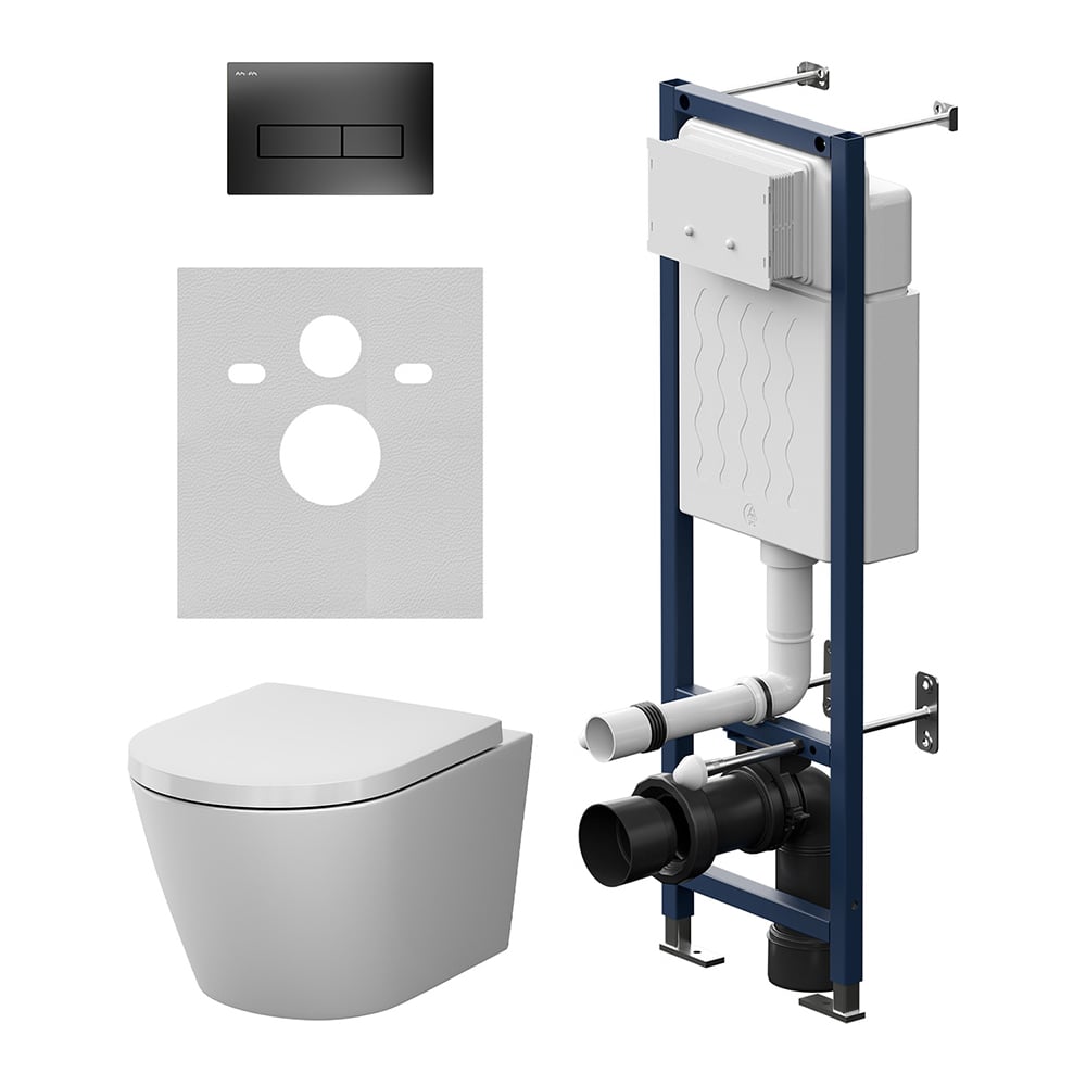 Изображение товара Инсталляция AM.PM ErgoFit с клавишей M черный матовый,с подвесным унитазом X-Joy Aquaspin IS110338.851900