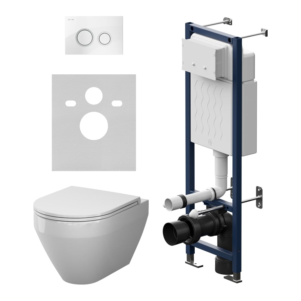 Изображение товара Унитаз подвесной AM.PM Spirit V2.0 Aquaspin с сиденьем, белый глянец