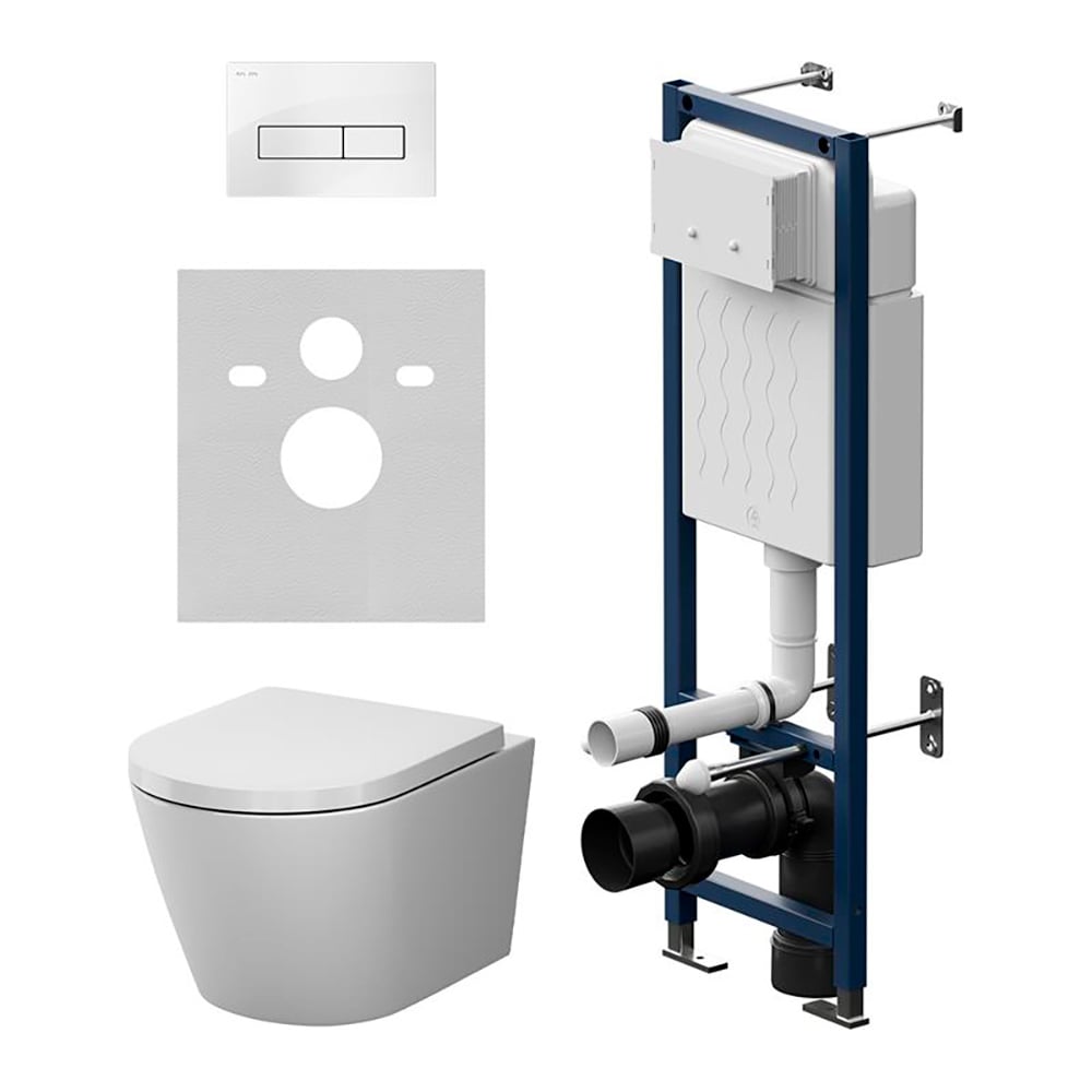 Изображение товара Инсталляция AM.PM ErgoFit с клавишей M белый глянц с подвесным унитазом X-Joy Aquaspin IS110301.851900