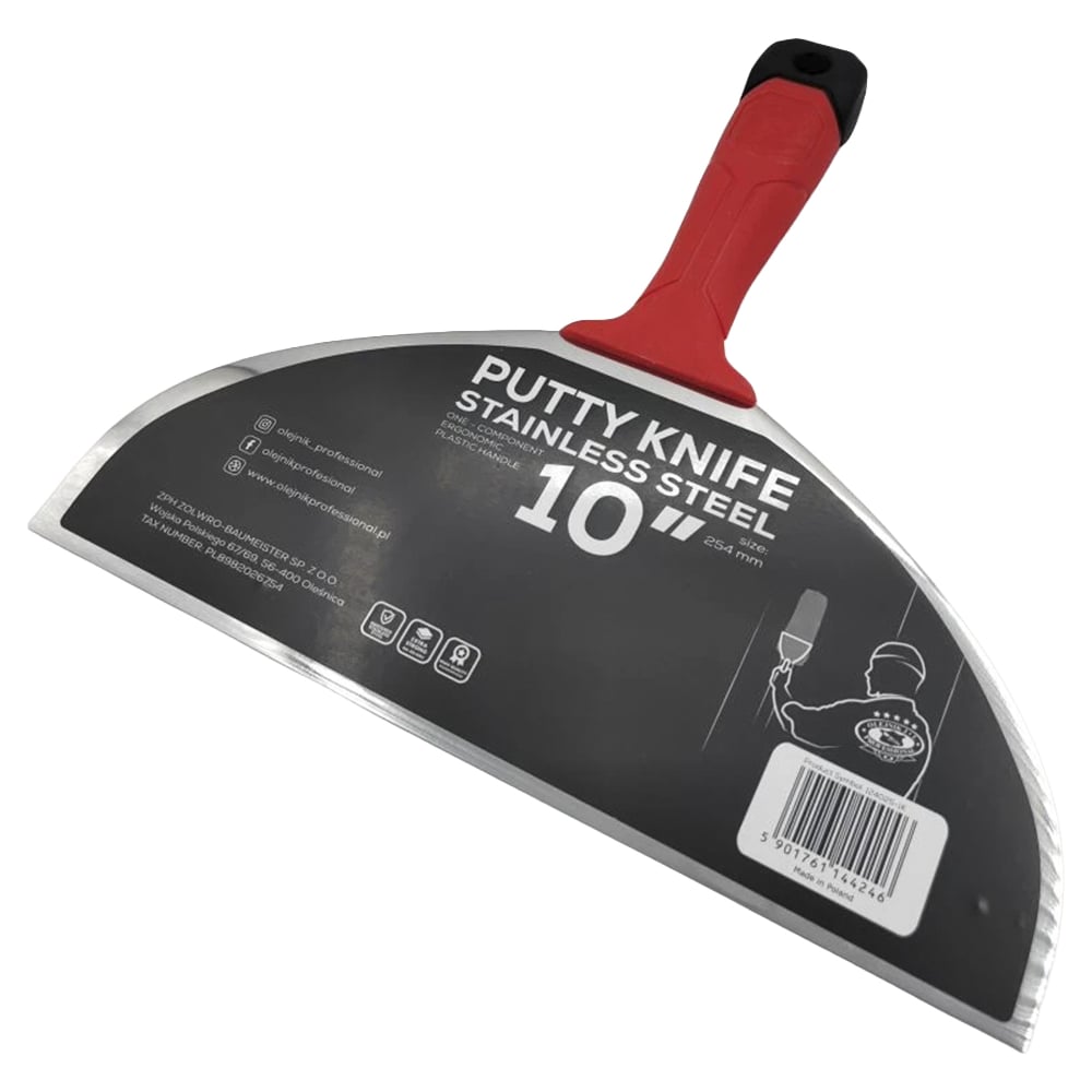 Изображение товара Малярный шпатель Olejnik 250мм с нержавеющей сталью и пластиковой ручкой