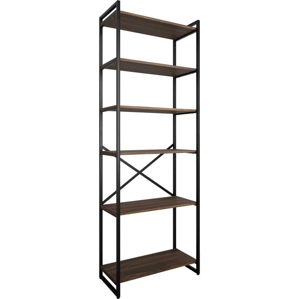 Изображение товара Стеллаж Металл-Завод GUTTA 196х46х34 см, с шестью полками, коричневый, чёрный GS19646346B2