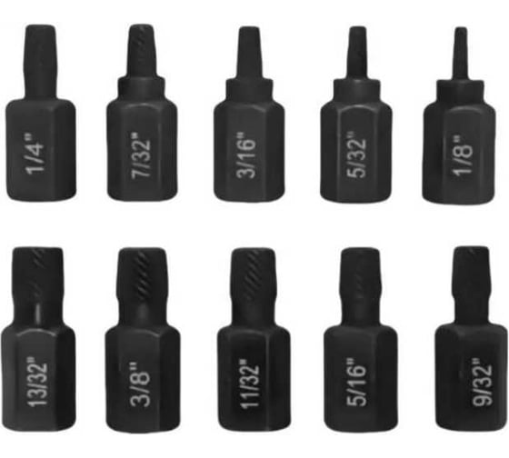 Изображение товара Экстракторы для выкручивания сломанных саморезов и болтов Vitatools набор 10 шт ekstraktory-nabor-10sht