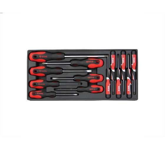 Изображение товара Набор отвёрток в ложементе YATO 13 предметов YT-55448 396555448 092 1