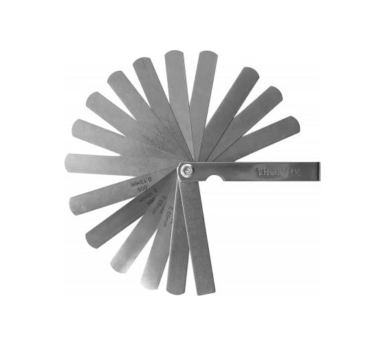 Изображение товара Комплект щупов Thorvik TG15 15 пластин 0.05-0.6 мм 53378