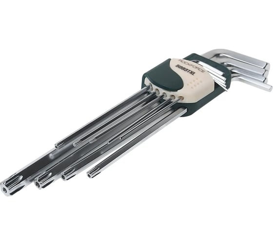 Изображение товара Набор шестигранных ключей Rockforce HEX/TORX, экстрадлинных 9пр. RF-5093TXL(47379)