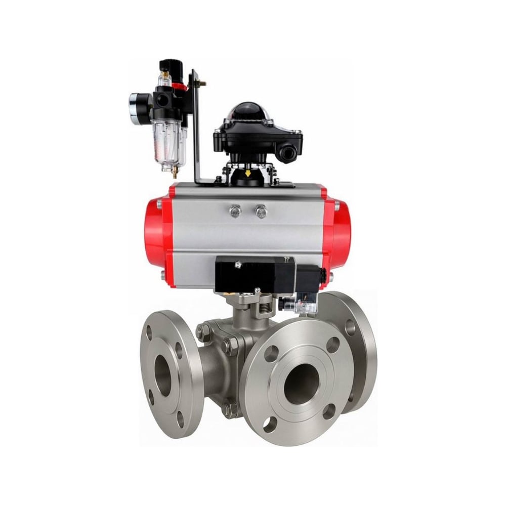 Изображение товара Кран шаровой DN50 316-316-PTFE-FP-3L-F-ISO-H Главная характеристика: фланцевый, 3-ходовой, нержавею