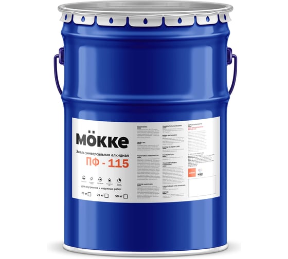 Изображение товара Эмаль алкидная MÖKKE ПФ-115 белый, 20 кг, 01046