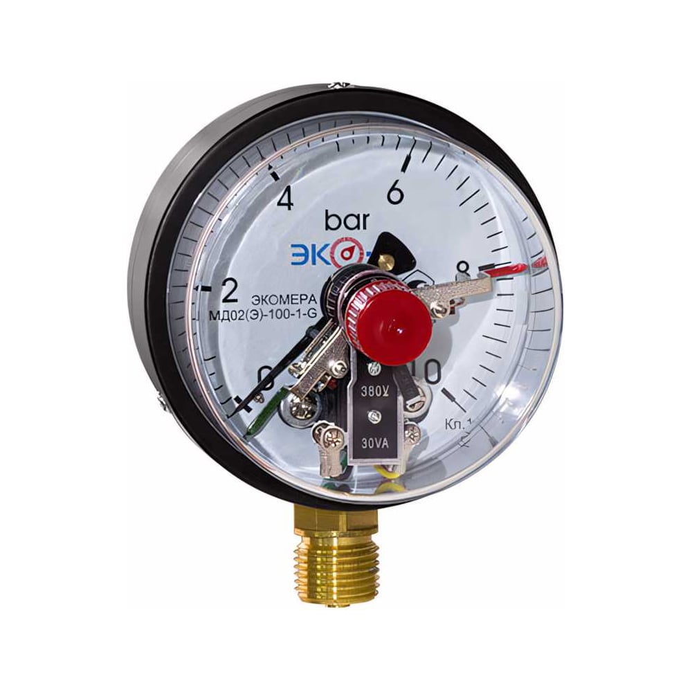 Изображение товара Манометр ЭКО-М с электроконтактной приставкой 0-1 МПа, 100 мм