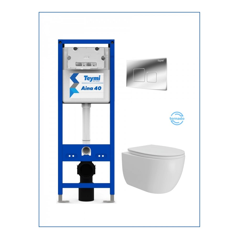 Изображение товара Унитаз Lori Vortex Инсталляция 5 в 1 (2 кнопки) белый санфарфор