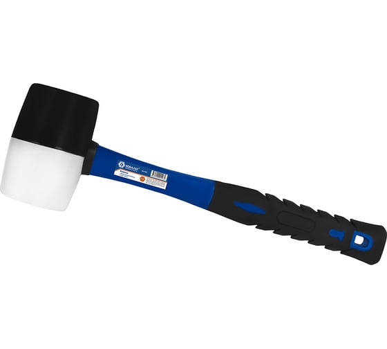 Изображение товара Киянка КОБАЛЬТ 450 гр., черная и белая резина, диаметр бойка 60 мм, фибергласовая рукоятка 924-962