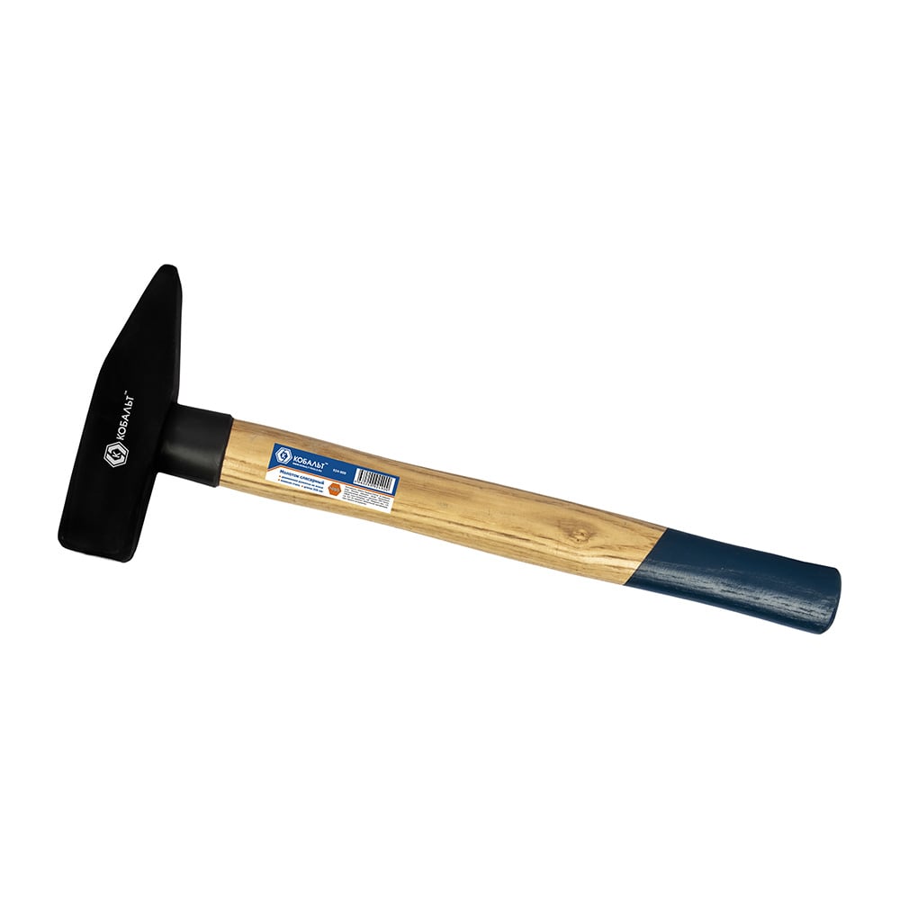 Изображение товара Молоток слесарный КОБАЛЬТ 1000 гр., деревянная рукоятка из ясеня, резиновая защита рукоятки 924-900