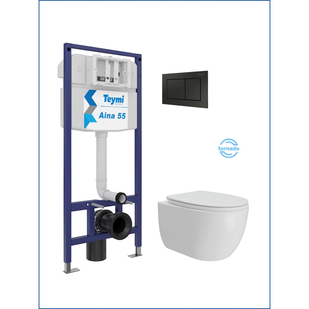 Изображение товара Унитаз подвесной Lori Vortex F15844 с безободковой конструкцией и двойным сливом