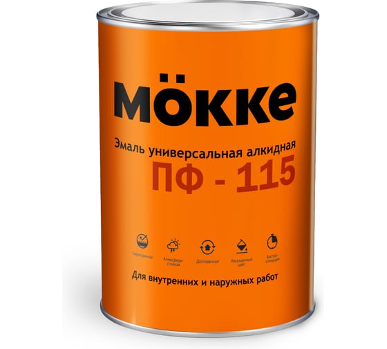 Изображение товара Эмаль алкидная MÖKKE ПФ-115 оранжевый, 5 кг, 2475