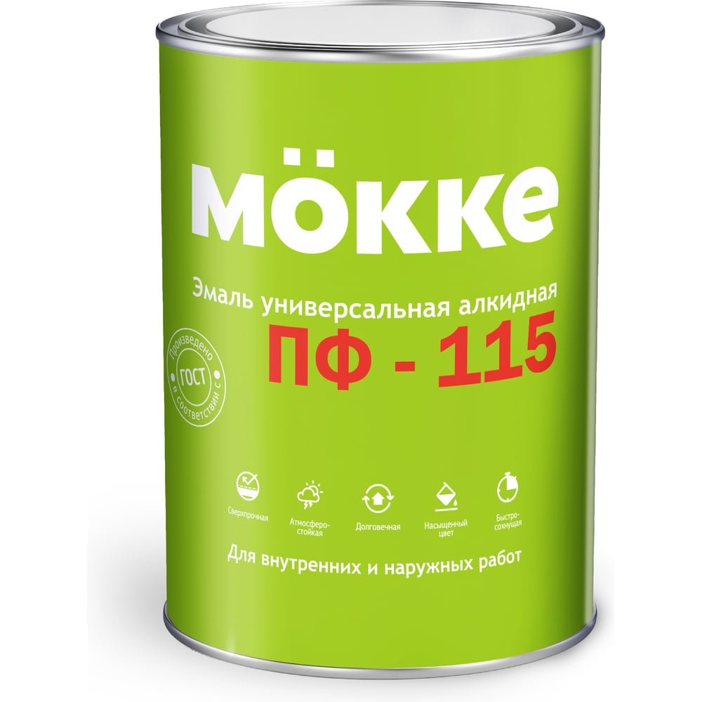 Изображение товара Эмаль алкидная MÖKKE ПФ-115 салатовый, 1,9 кг, 02461