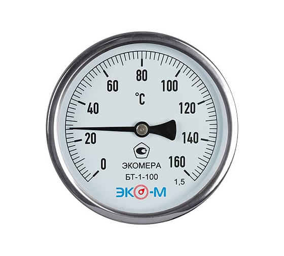 Изображение товара Биметаллический термометр ЭКО-М ЭКОМЕРА БТ-1-100, 0-160C, L=40 БТ-1-100-160С-L40