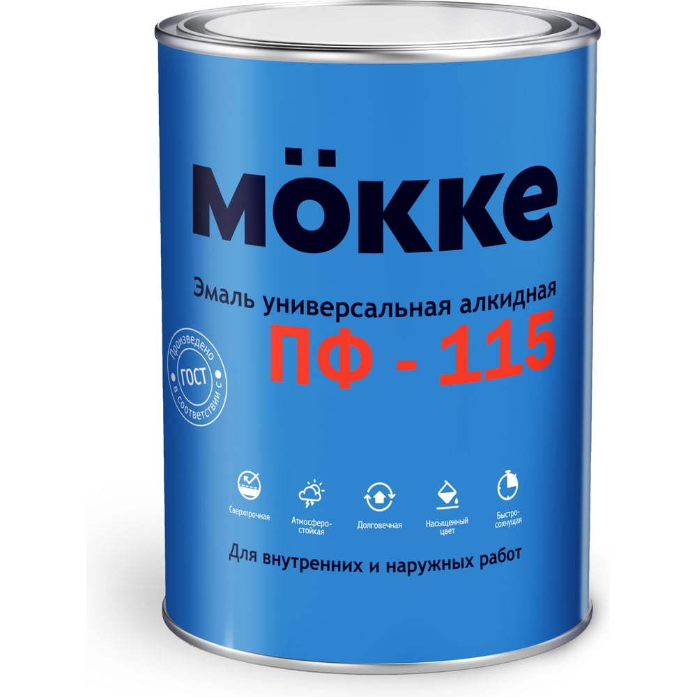 Изображение товара Эмаль алкидная MÖKKE ПФ-115 синий, 5 кг, 1936