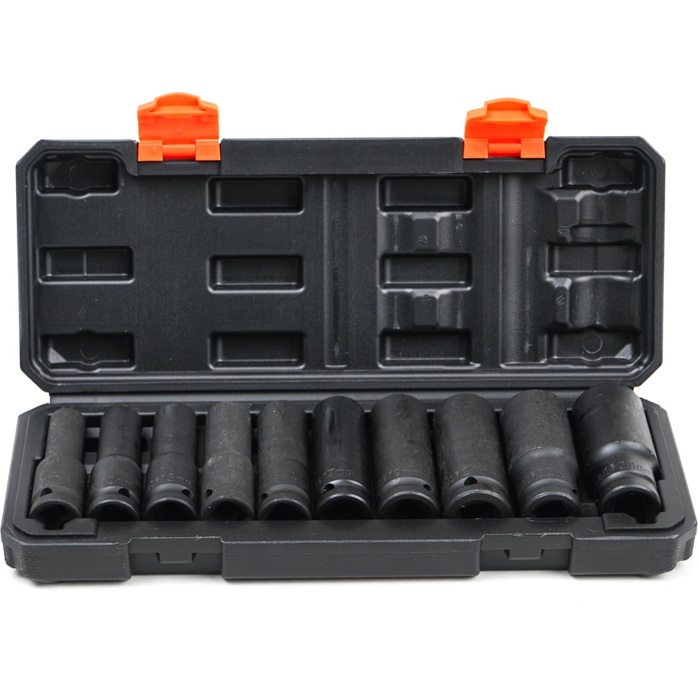 Изображение товара Набор ударных удлиненных головок KINGQUEEN 10 пред, 10-24 мм, 1/2 DR, WIB-205