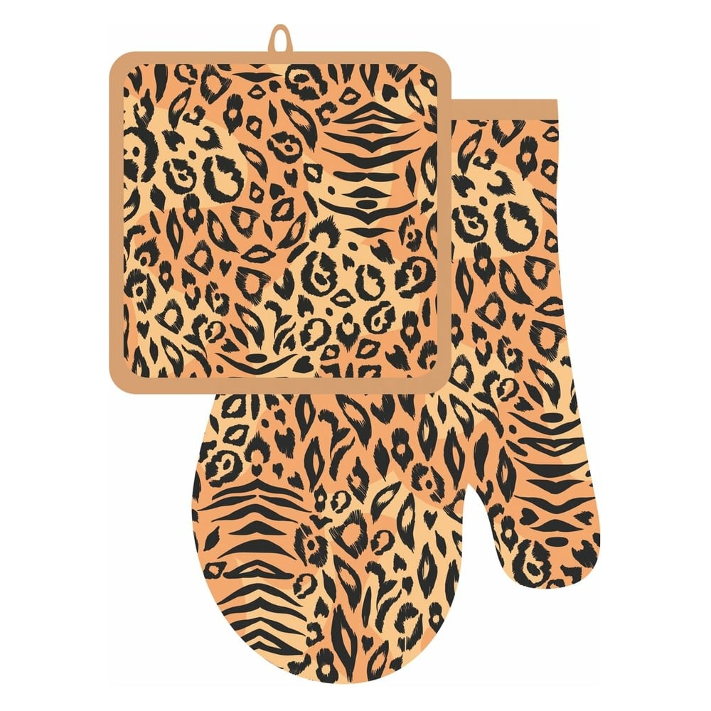 Изображение товара Прихватка МУЛЬТИДОМ Исчезающая красота с рукавицей набор 2 шт