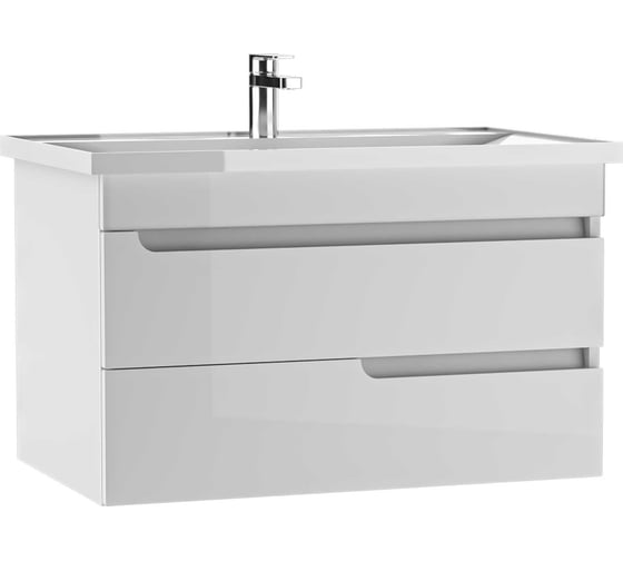 Изображение товара Тумба подвесная под раковину Айсберг NOVA 80 Веста с двумя ящиками В2 DV5926T