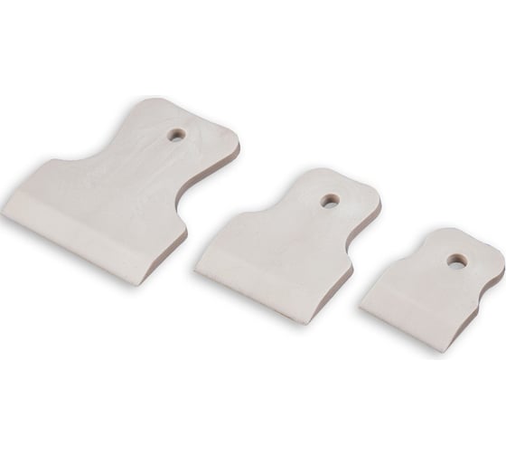 Изображение товара Резиновые шпатели Dollex набор 3 штуки 40, 60, 80 мм, белые SPT-03W