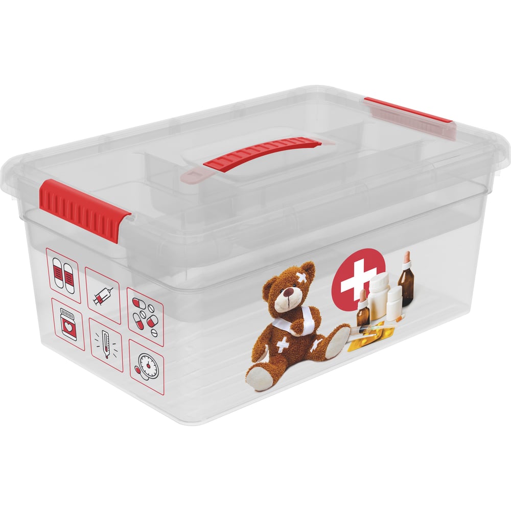 Изображение товара Ящик органайзер FunBox 10л с двумя лотками, переносной контейнер