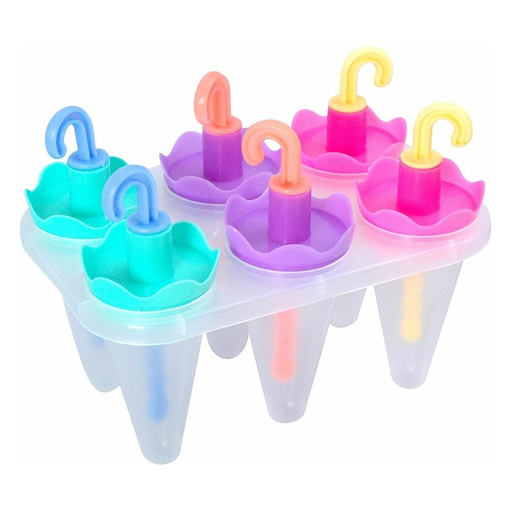 Изображение товара Форма для мороженого МУЛЬТИДОМ Яркие зонтики 6 ячеек VL80-353