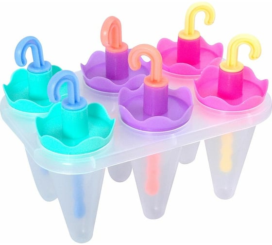 Изображение товара Формы для мороженого МУЛЬТИДОМ Яркие зонтики 6 ячеек VL80-353