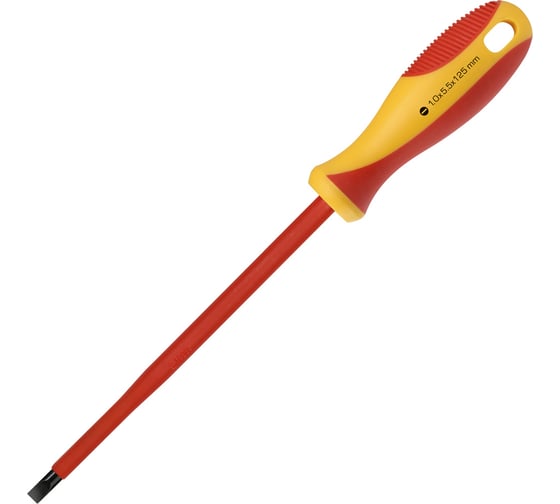 Изображение товара Диэлектрическая шлицевая отвертка Smartbuy SL5.5x125, до 1000 В, VDE SBT-SCI-SL55x125P1