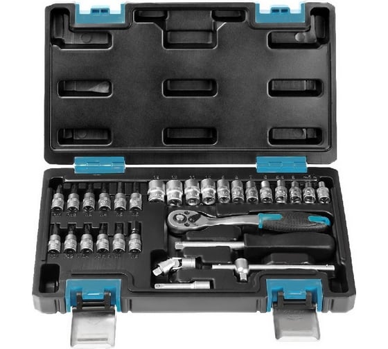 Изображение товара Набор головок Smartbuy 29 предметов, удлинитель, кардан, вороток, отверток, 1/4 SBT-SSW-29P1