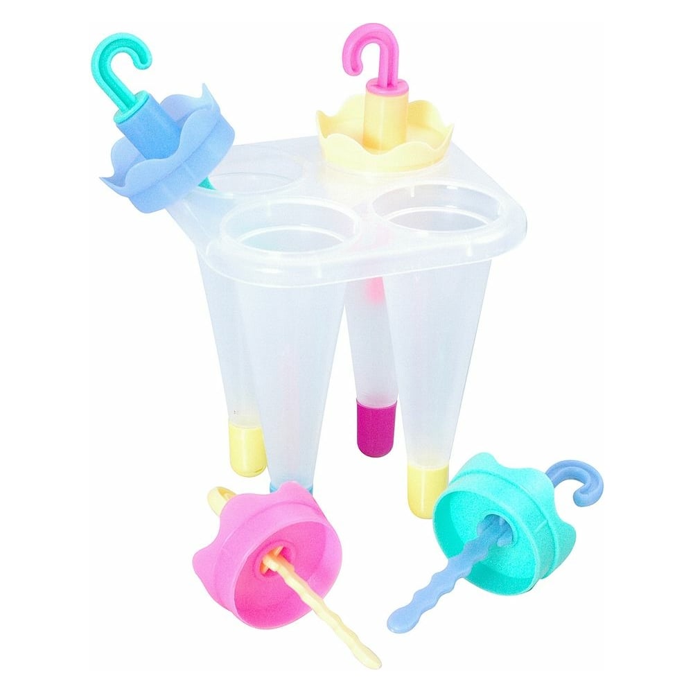 Изображение товара Формы для мороженого МУЛЬТИДОМ Яркие зонтики 4 ячейки VL80-352