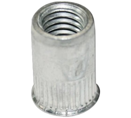 Изображение товара Заклепка-гайка ЦКИ Глобал м4, плоский уменьшенный, рифленый, сталь, цинк, bralo, 25 шт. 10942