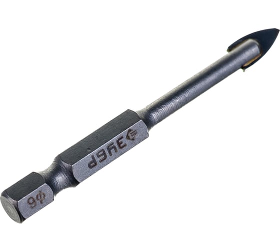 Изображение товара Сверло по стеклу и кафелю ЗУБР 2-х резцовый, 6 мм, шестигранный хвостовик 29840-06