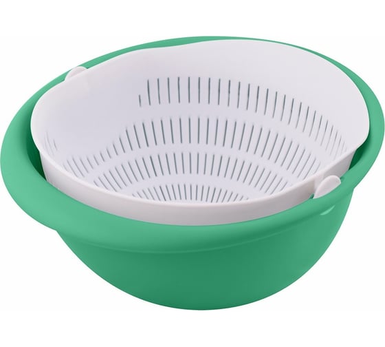Изображение товара Миска-дуршлаг для мытья фруктов и овощей МУЛЬТИДОМ 2 в 1 YM80-105