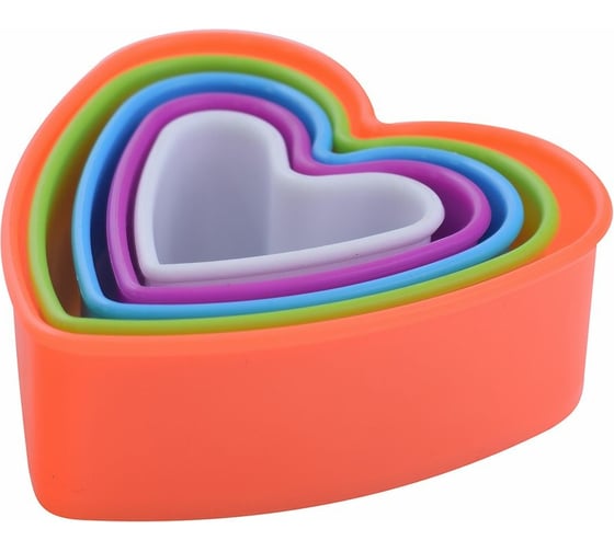 Изображение товара Набор кулинарных форм МУЛЬТИДОМ Сердце 5 шт длина 5x9 см MS8-87