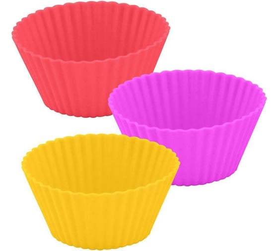 Изображение товара Набор силиконовых форм для маффинов и желе МУЛЬТИДОМ Круг 6 шт диаметр 6,5 см, высота 3 см VL80-290