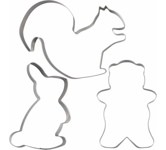 Изображение товара Набор формочек для печенья МУЛЬТИДОМ Пушистая компания 3 шт DA8-67