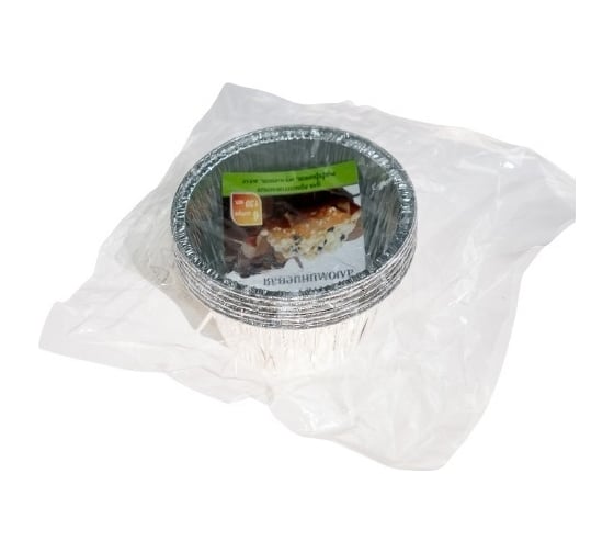 Изображение товара Набор алюминиевых форм для приготовления и хранения EUROHOUSE 6 шт, 8.6х3.7 см, 130 мл 12300