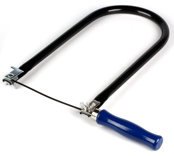 Изображение товара Ручной лобзик Smartbuy 150 мм, деревянная ручка, труб. рамка, пилка в комплекте SBT-JS-150