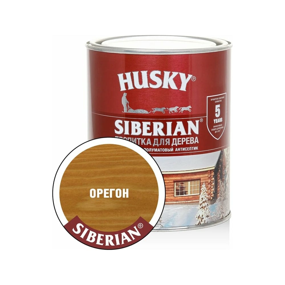 Изображение товара Декоративная пропитка-антисептик HUSKY SIBERIAN орегон 0.9 л для дерева