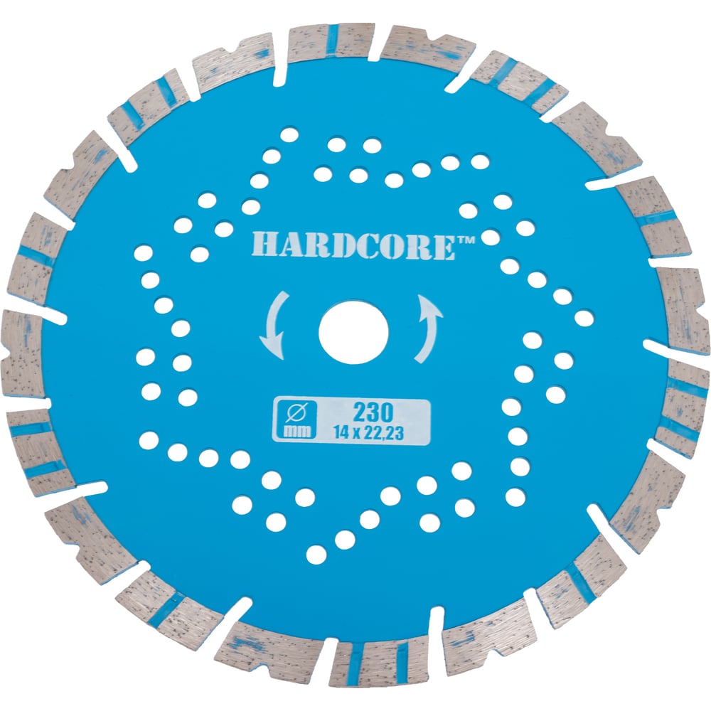 Изображение товара Диск алмазный отрезной Турбо-сегмент 230х14x22.23 мм Hardcore для бетона кирпича и камня