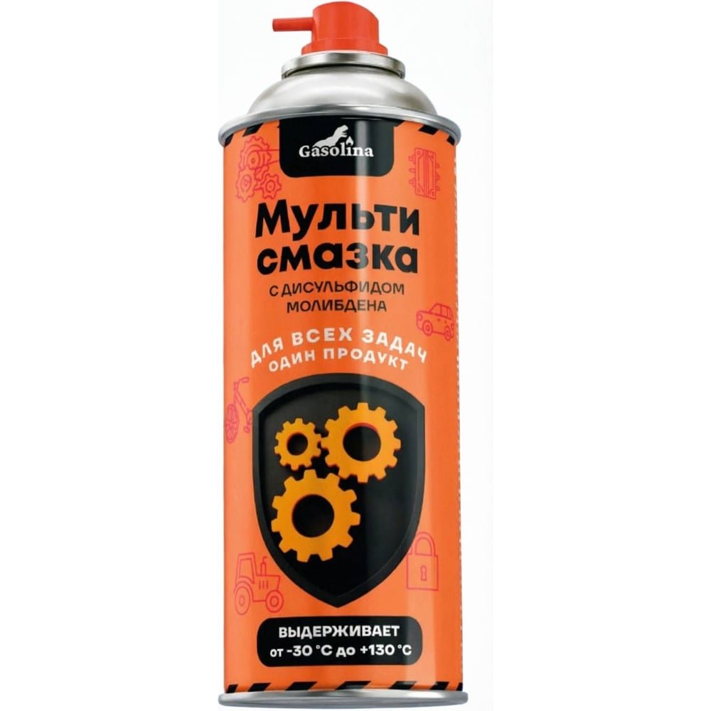 Изображение товара Мультисмазка универсальная GASOLINA (с дисульфидом молибдена) ТМ Gasolina 520мл, набор 8 штук ГЗ-21/1-520-Т08