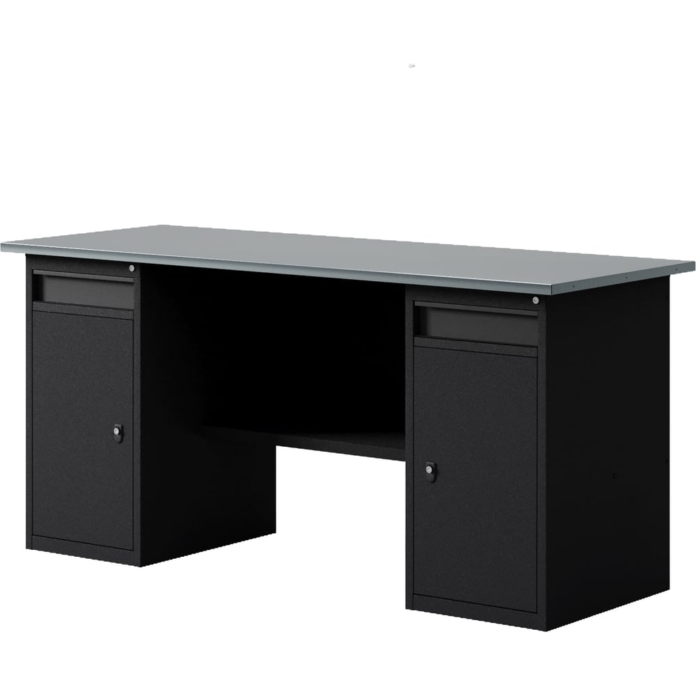 Изображение товара Верстак GREENBERG BLACK VERSTAK_BLACK_W2_1600 с двумя тумбами и ящиками