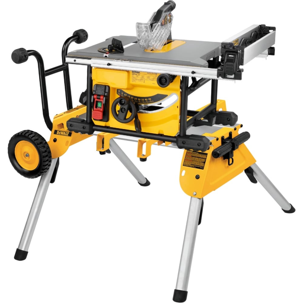 Изображение товара Dewalt Дисковая настольная пила DWE7485RS, 1850 Вт, 210 мм, 5800 об/мин, с подставкой на колесах DWE7485RS-QS