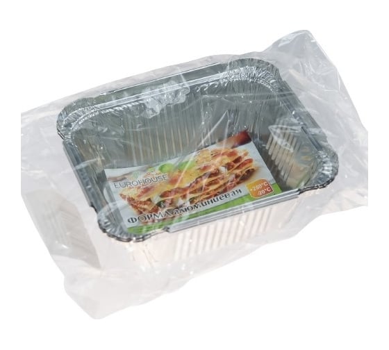 Изображение товара Набор алюминиевых форм для приготовления и хранения EUROHOUSE 3 шт, 15х12.4х4.4 см, 490 мл 12295