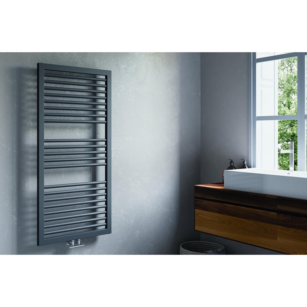 Изображение товара Водяной полотенцесушитель Atlantic Lazzarini Asti антрацит прямой 1228x500 100038484510